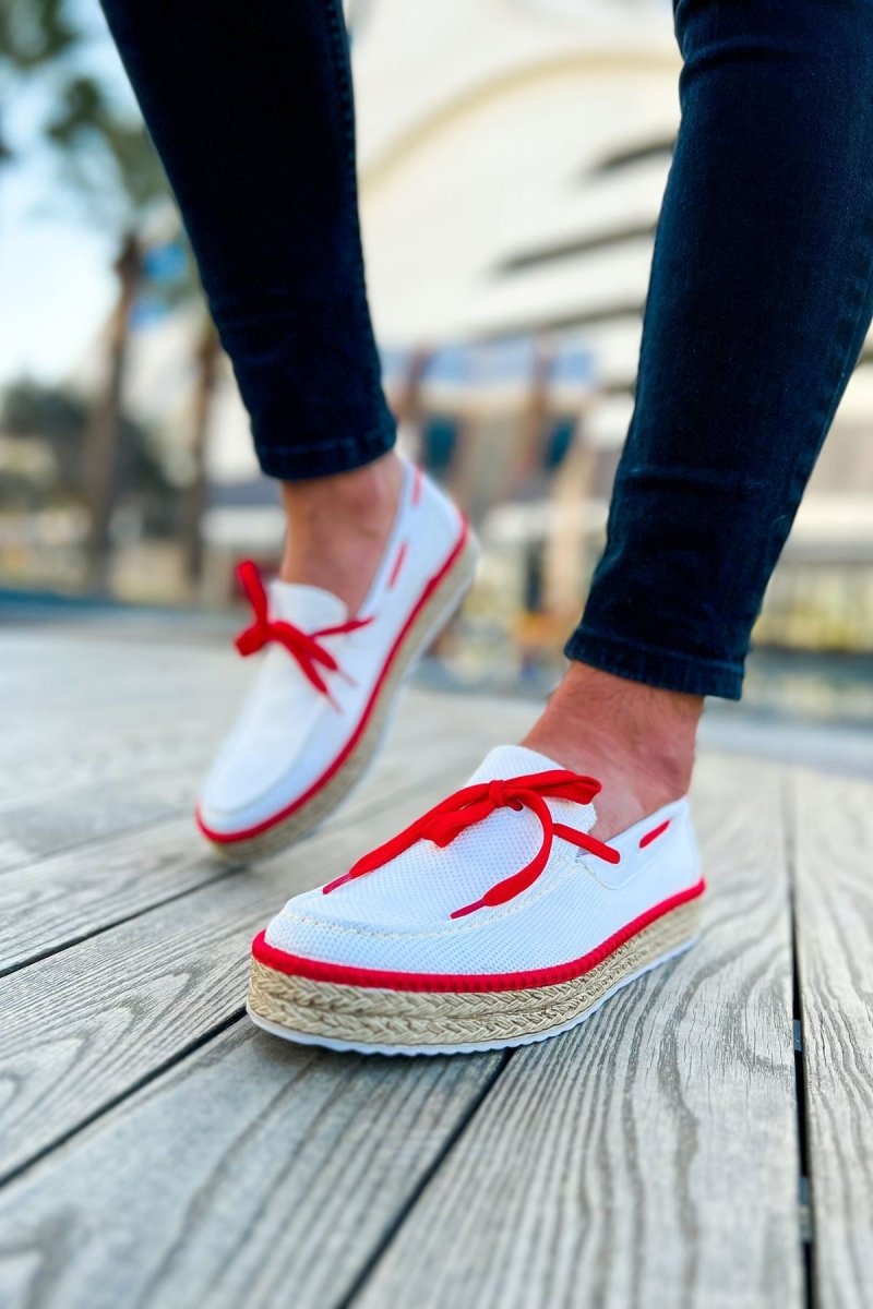 CH311 Espadril Men Sneaker White/Red - chekich.com