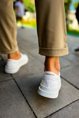 CH979 - Santoni CRT Spor Erkek Ayakkabı BEYAZ - chekich.com