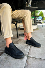 CH979 - Santoni CRT Spor Erkek Ayakkabı SIYAH - chekich.com