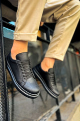 CH979 - Santoni CRT Spor Erkek Ayakkabı SIYAH - chekich.com