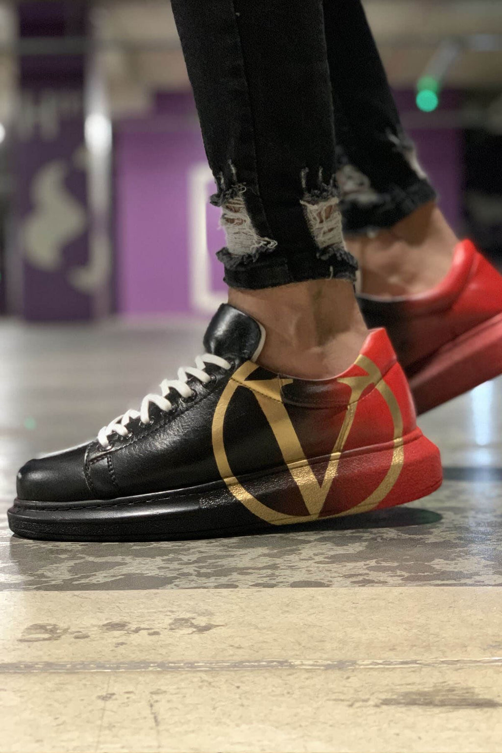 CH254 - CBT Pittura Men Sneaker 411 V  Black / Red