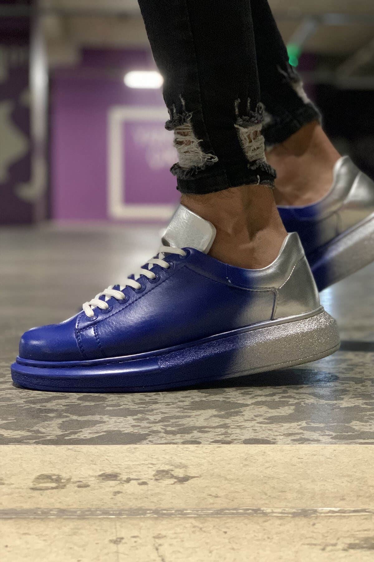 CH254 CBT Pittura Herren Sneaker 412 Blau / GÜMÜS