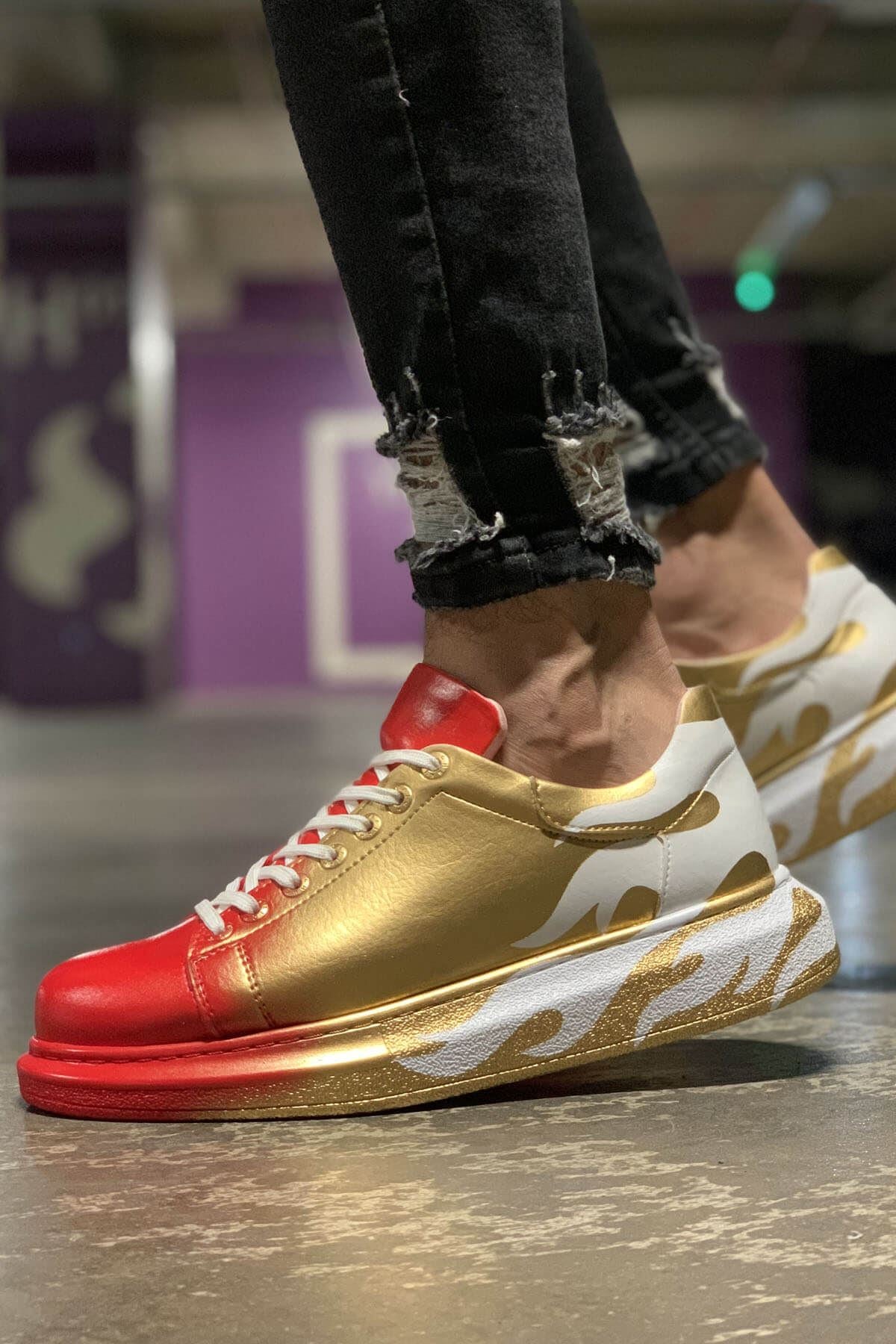 CH254 CBT Pittura Herren Sneaker 413 ALV Rot / Gold