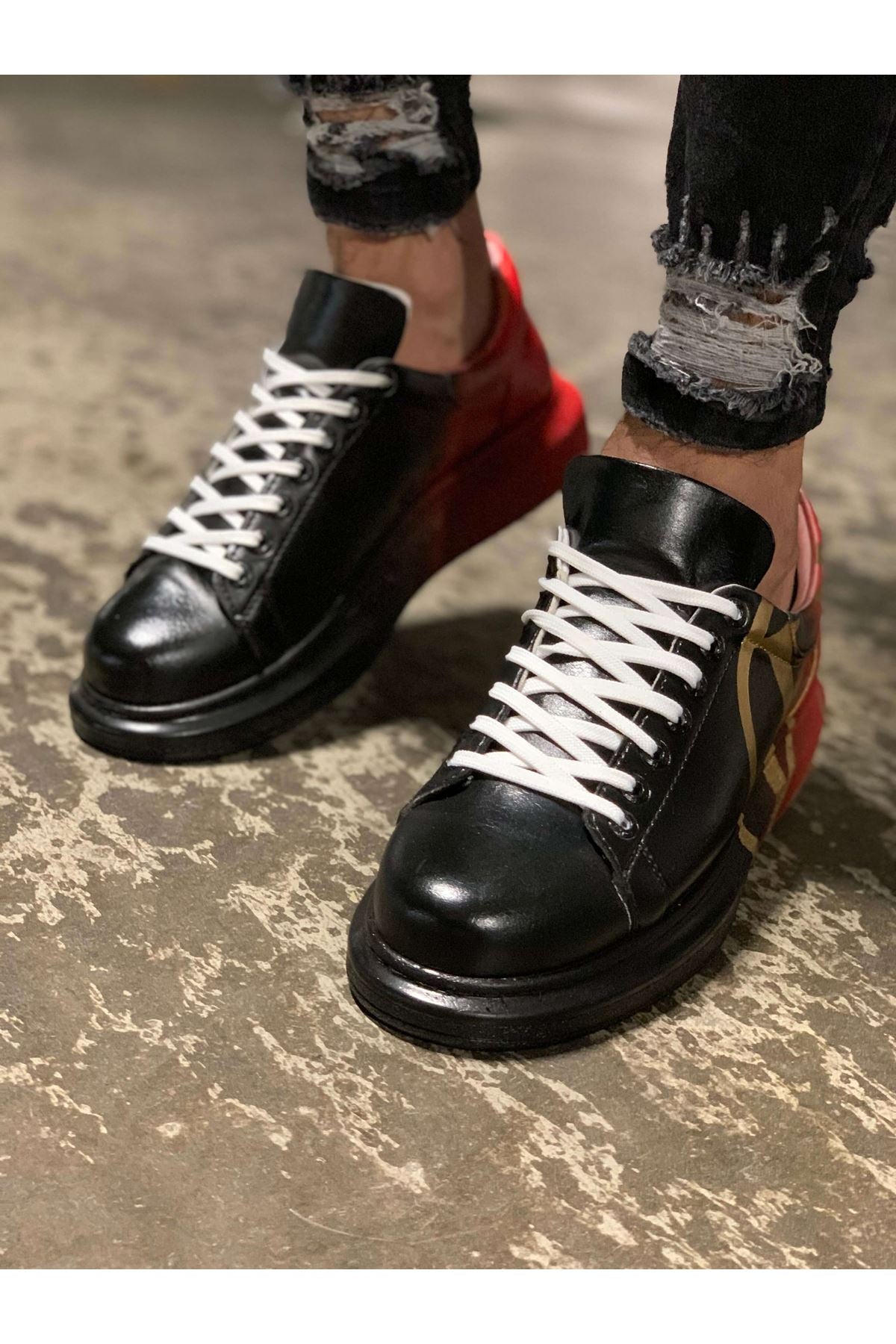 CH254 CBT Pittura Herren Sneaker 411 V Schwarz / Rot