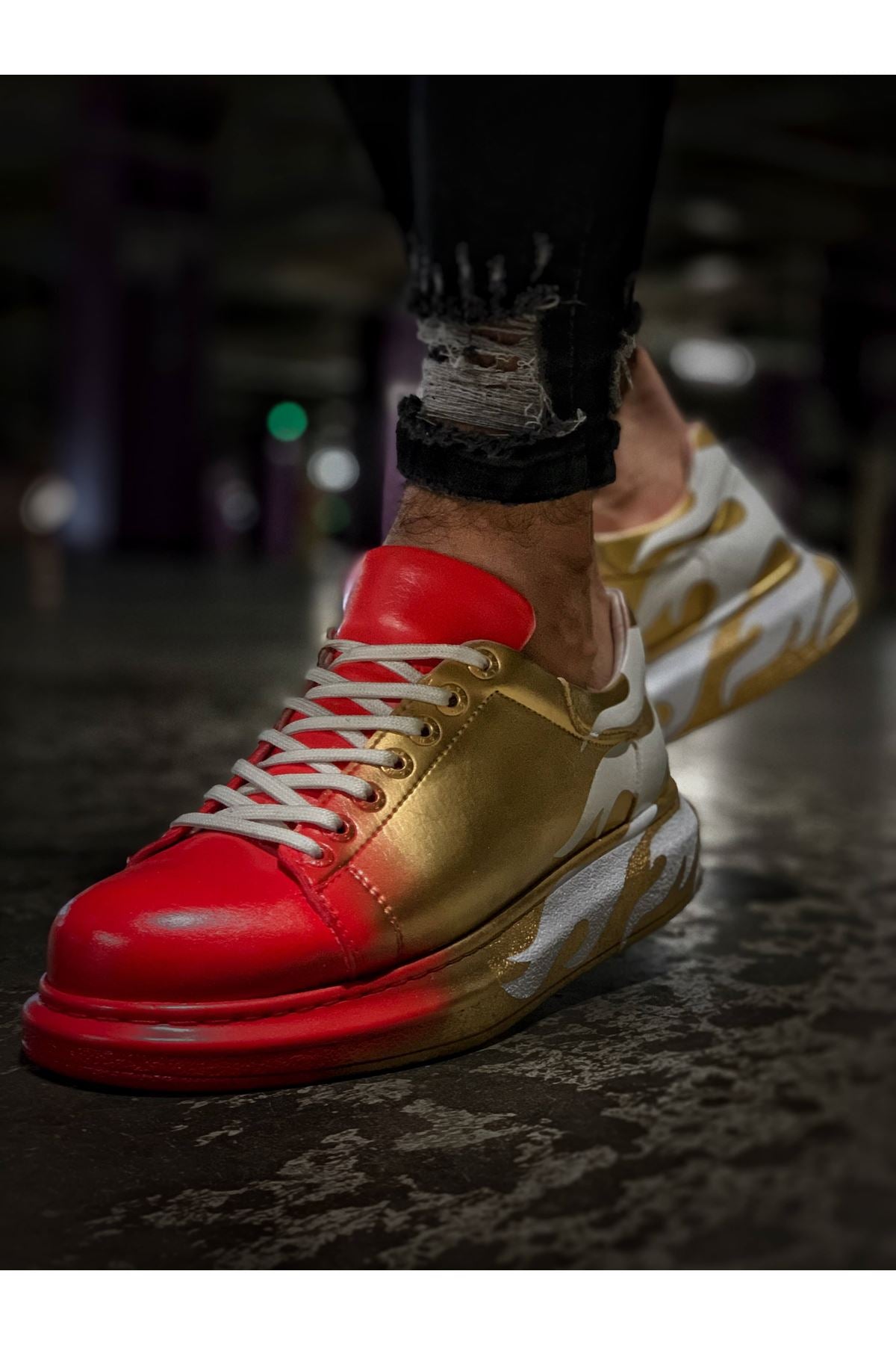 CH254 CBT Pittura Herren Sneaker 413 ALV Rot / Gold