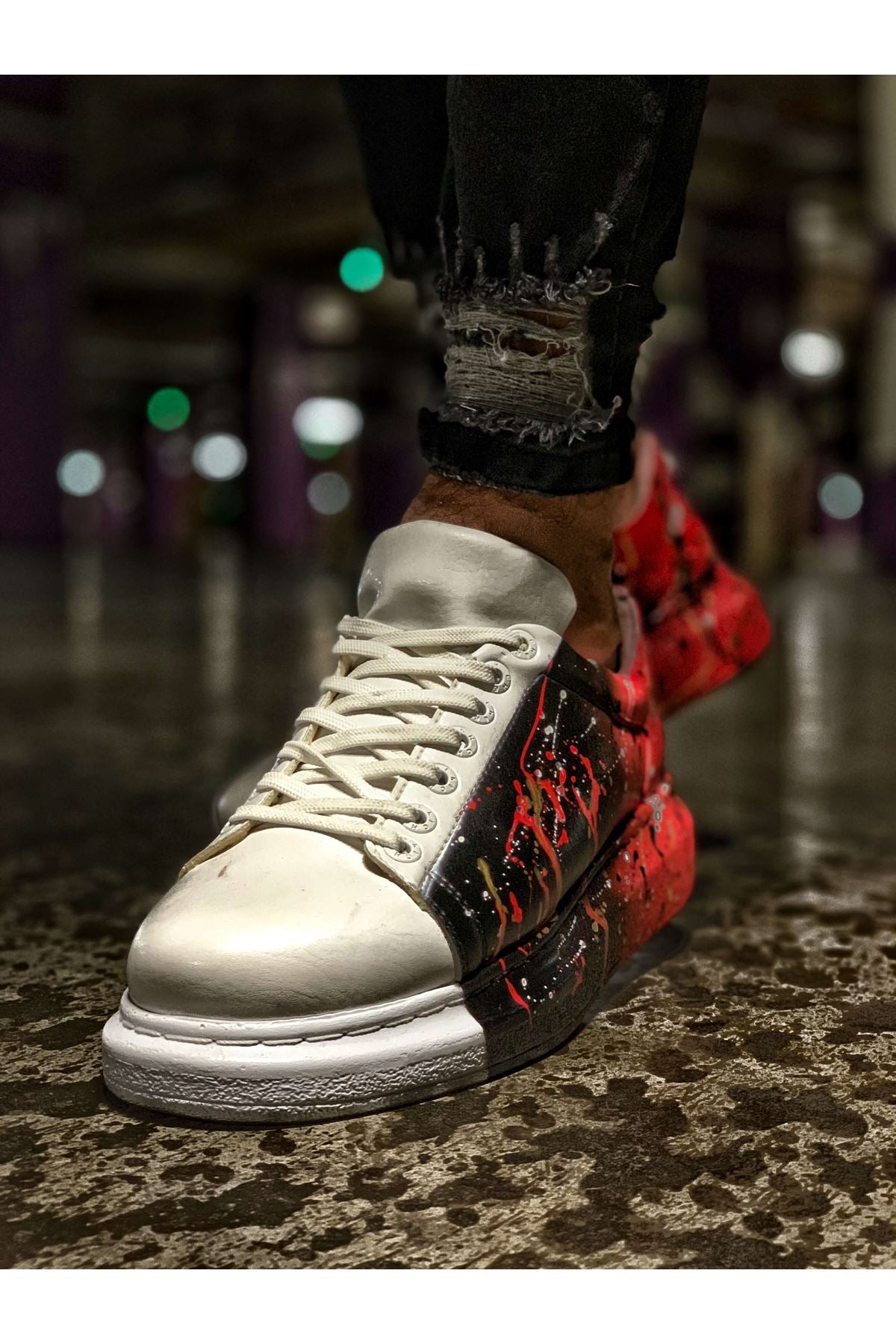 CH254 - CBT Pittura Men Sneaker 415 Black / Red PÜSKÜRTME