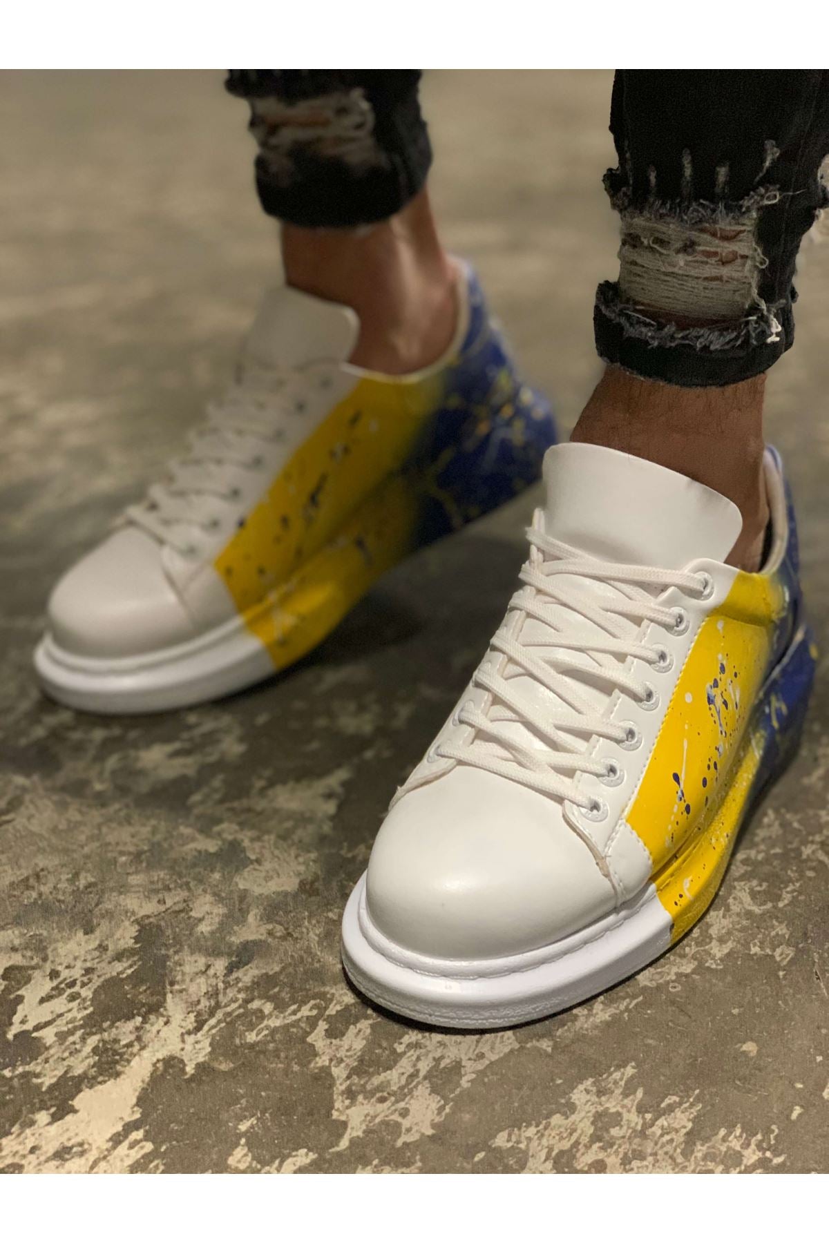CH254 - CBT Pittura Men Sneaker 408 P Yellow / Navy Blue