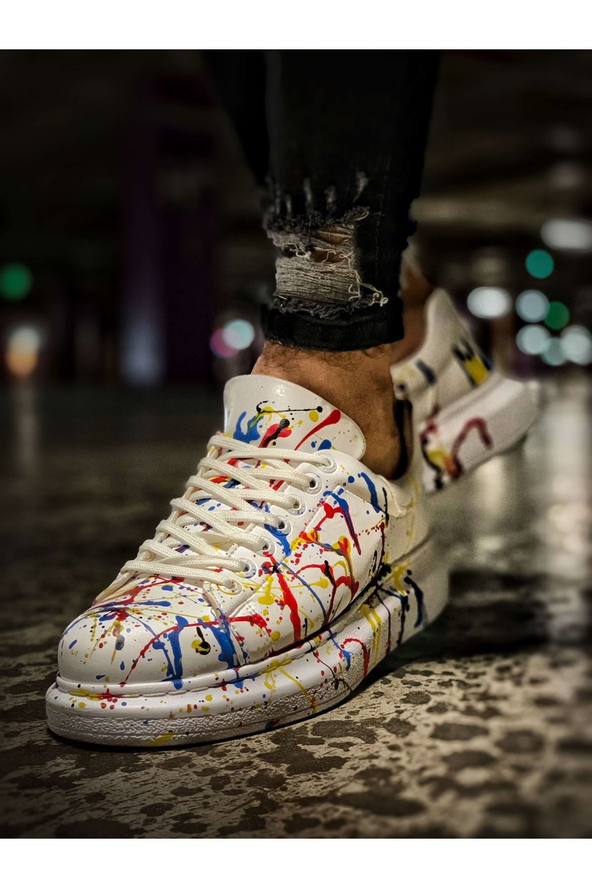 CH254 - CBT Pittura Men Sneaker 414 Yellow / Red PÜSKÜRTME