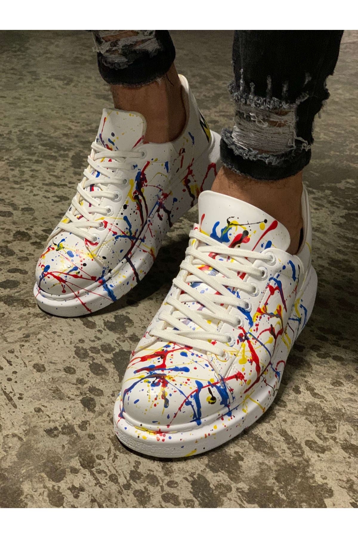CH254 - CBT Pittura Men Sneaker 414 Yellow / Red PÜSKÜRTME