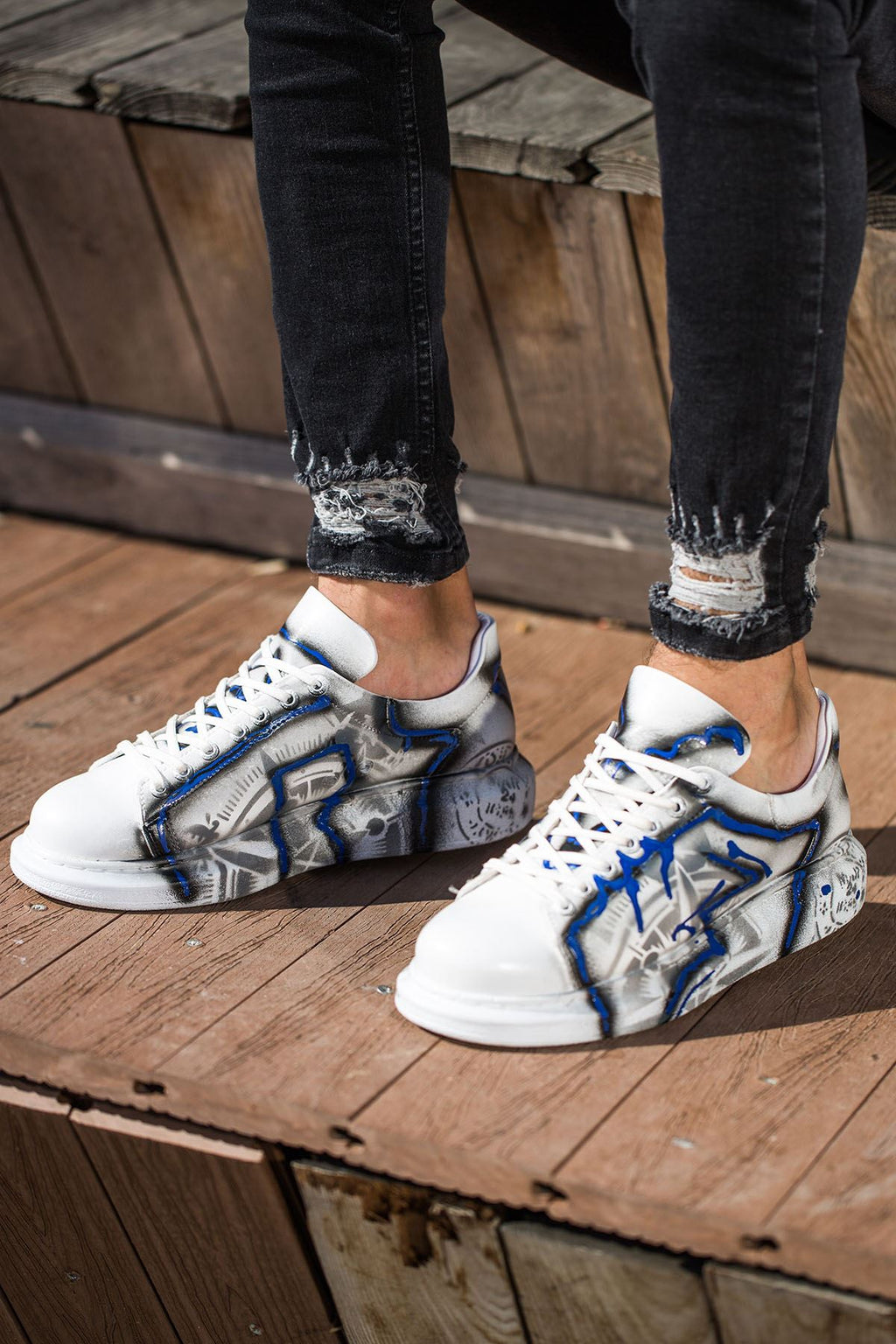 CH254 - CBT Pittura Men Sneaker 423 Blue Black GRAFITI R3