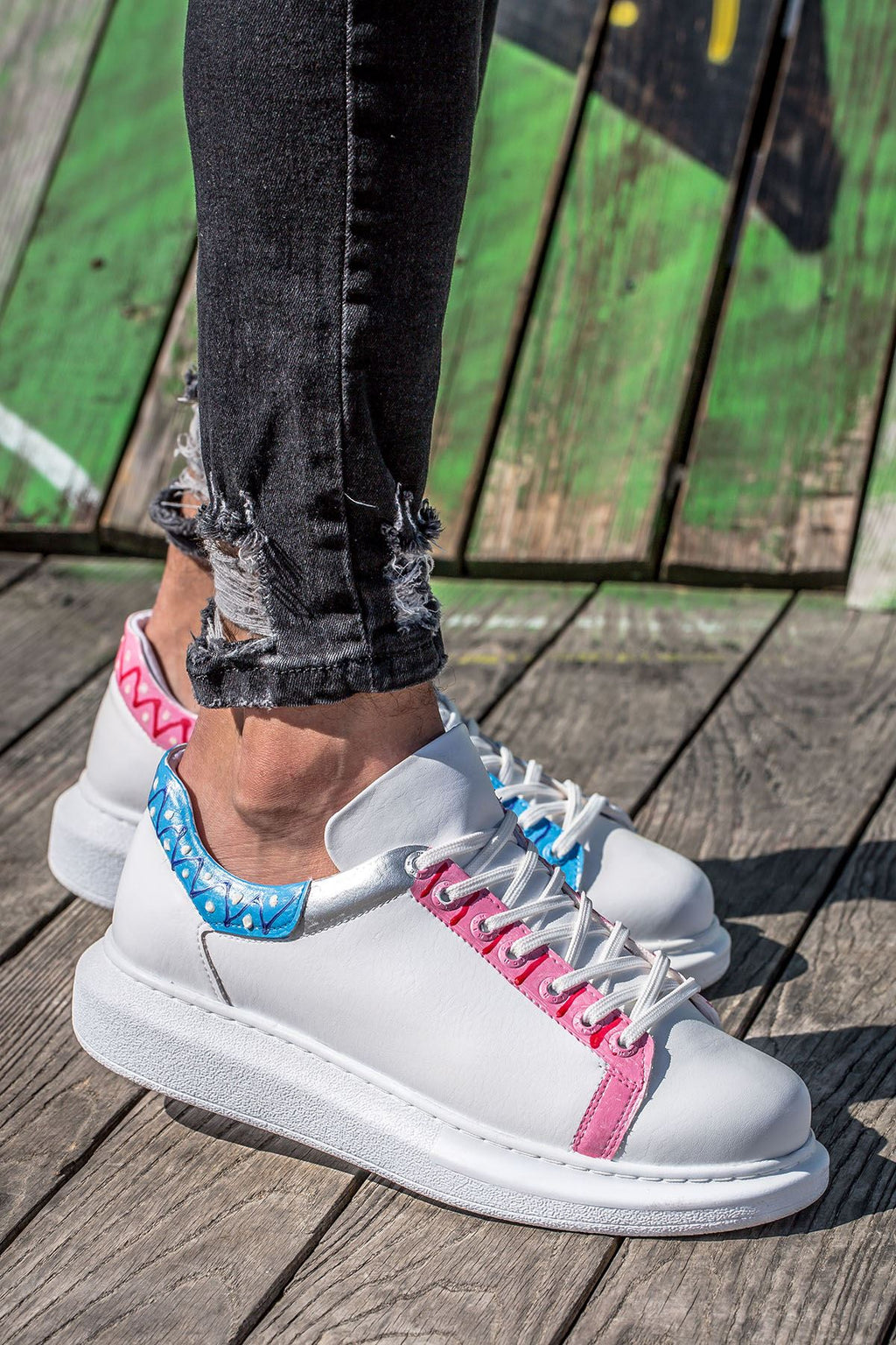 CH254 - CBT Pittura Men Sneaker 420 Blue-PEMBE ISLEME