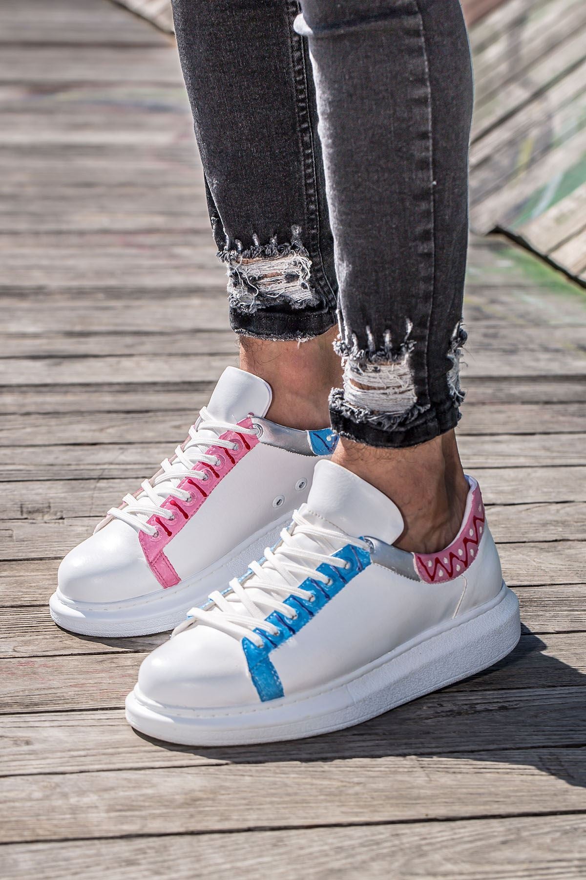 CH254 - CBT Pittura Men Sneaker 420 Blue-PEMBE ISLEME