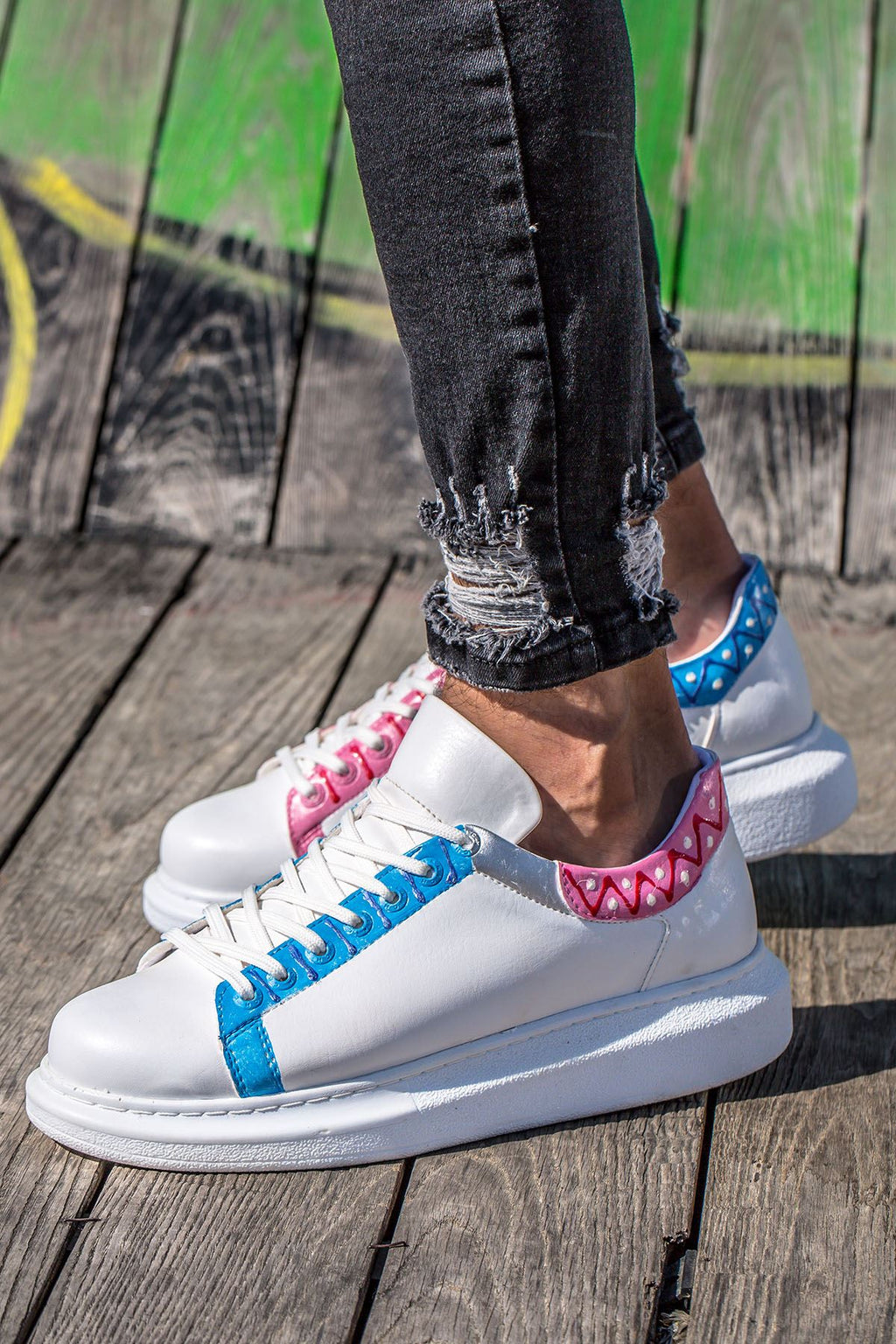 CH254 - CBT Pittura Men Sneaker 420 Blue-PEMBE ISLEME
