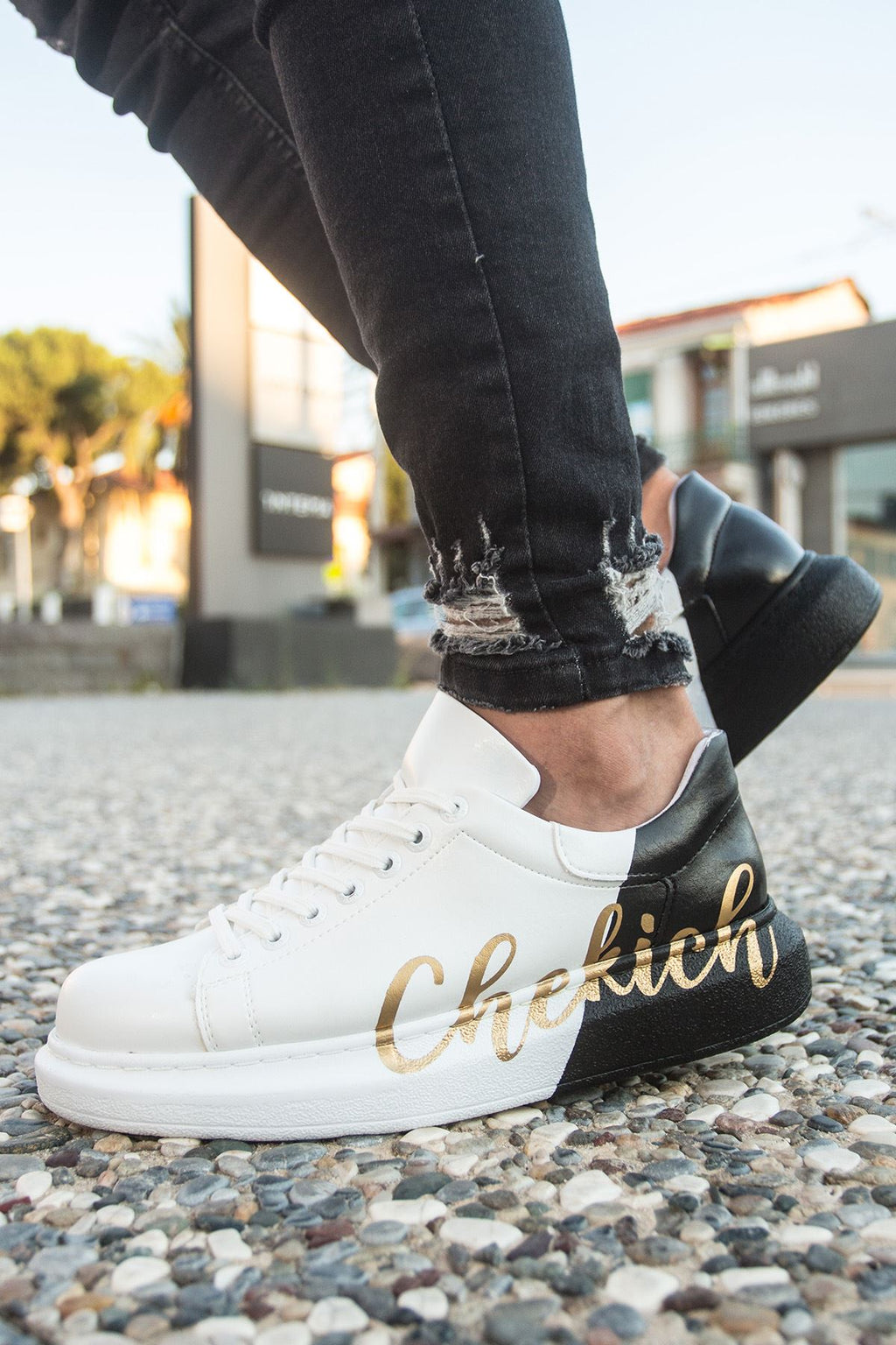 CH254 CBT Pittura Herren Sneaker 426 Weiß-Schwarz CHEKICH