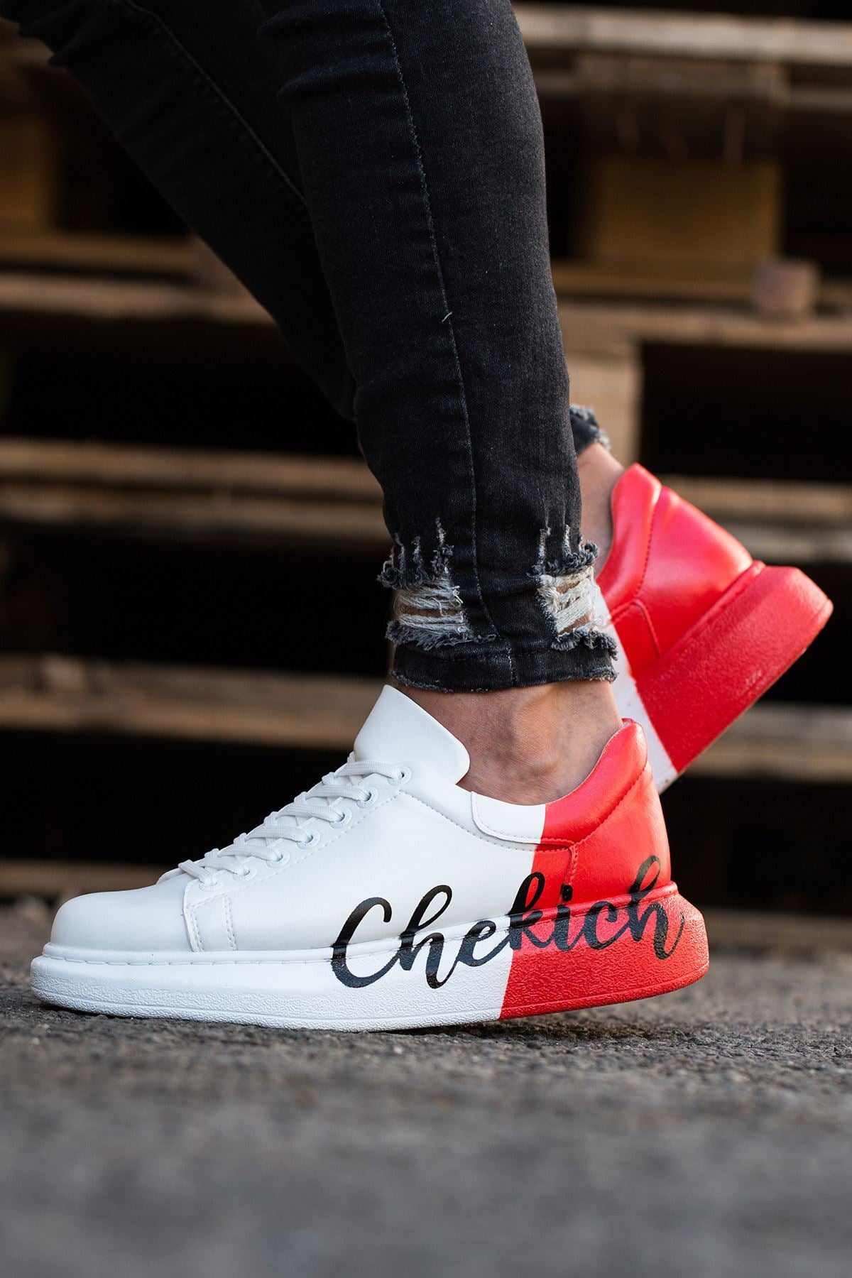 CH254 CBT Pittura Men Sneaker 427 White Red CHEKICH
