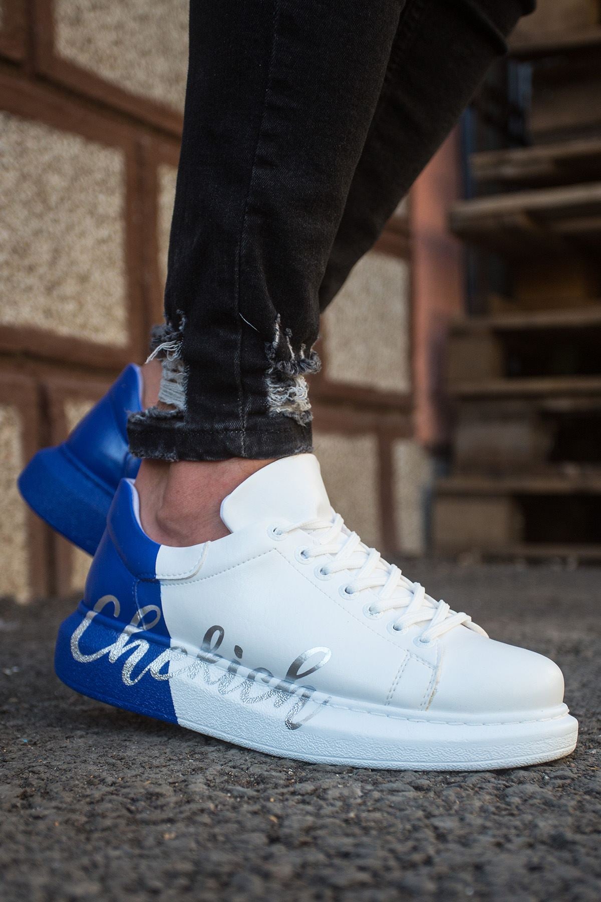 CH254 CBT Pittura Herren Sneaker 430 Weiß / Blau CHEKICH