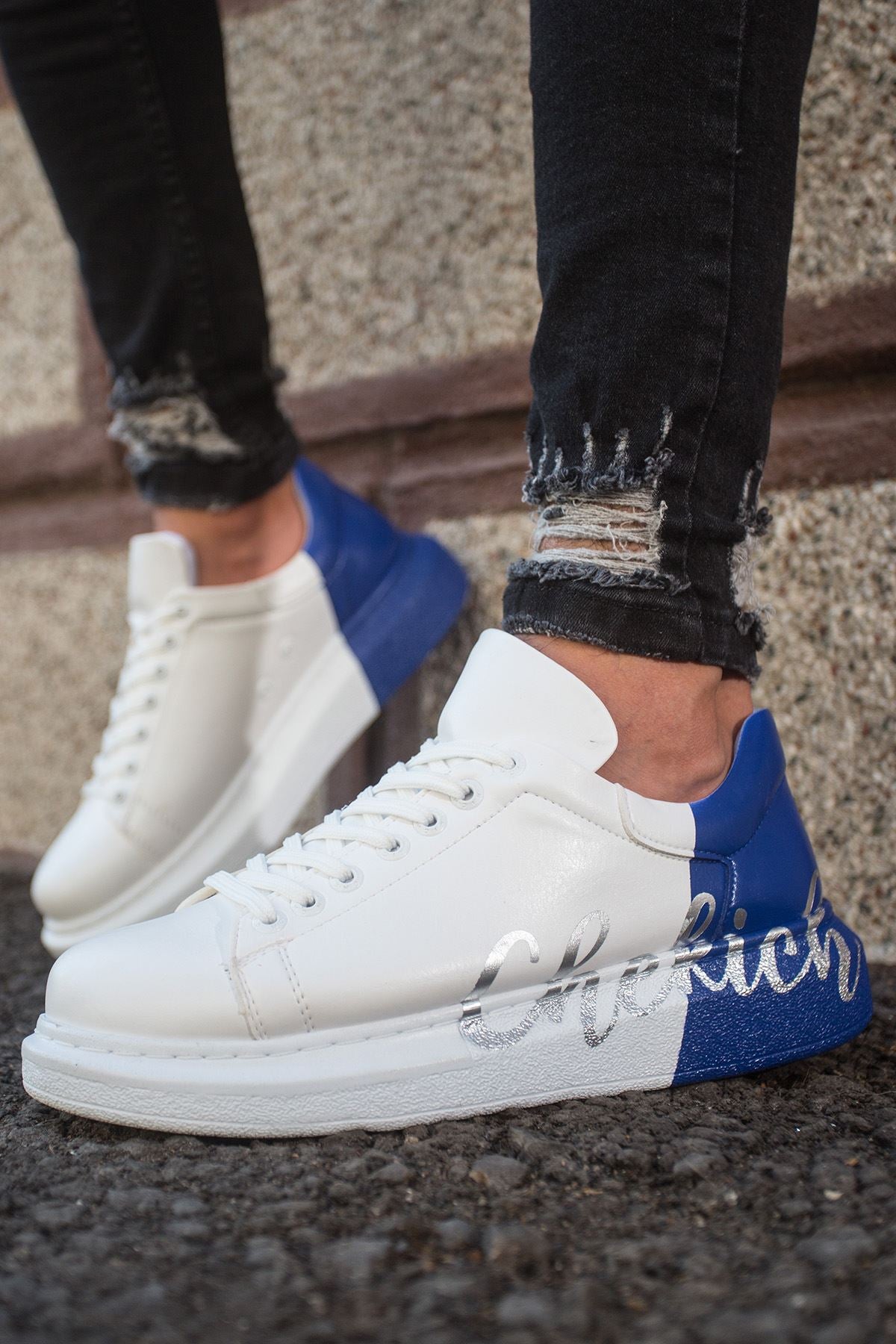 CH254 CBT Pittura Herren Sneaker 430 Weiß / Blau CHEKICH