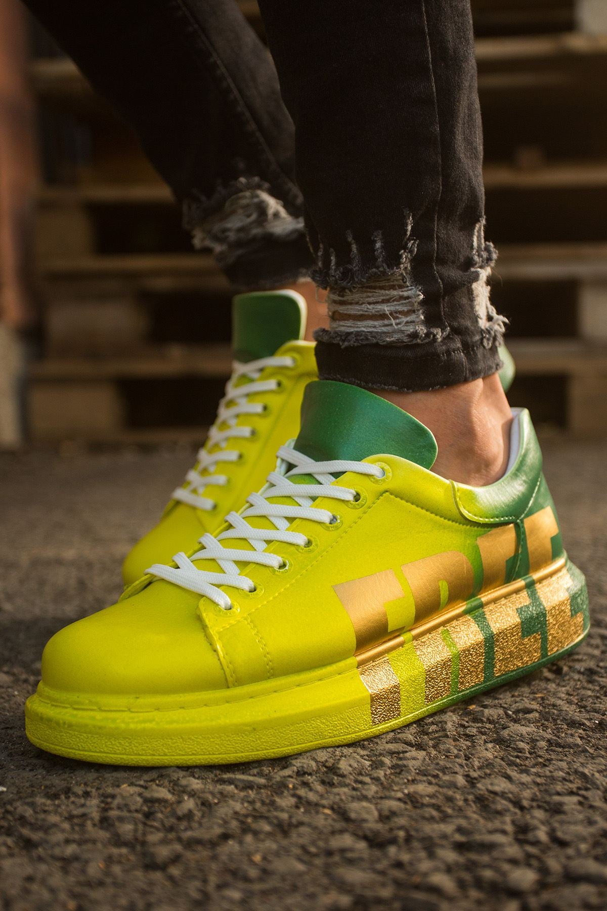 CH254 - CBT Pittura Men Sneaker 432 Yellow / Green FREE
