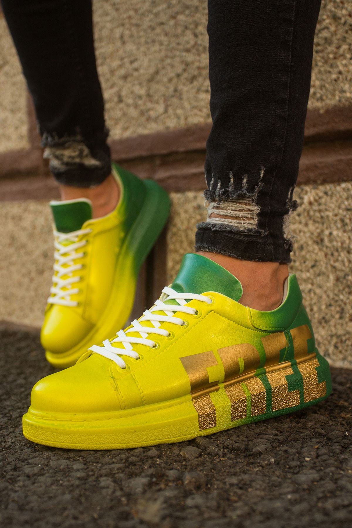 CH254 - CBT Pittura Men Sneaker 432 Yellow / Green FREE