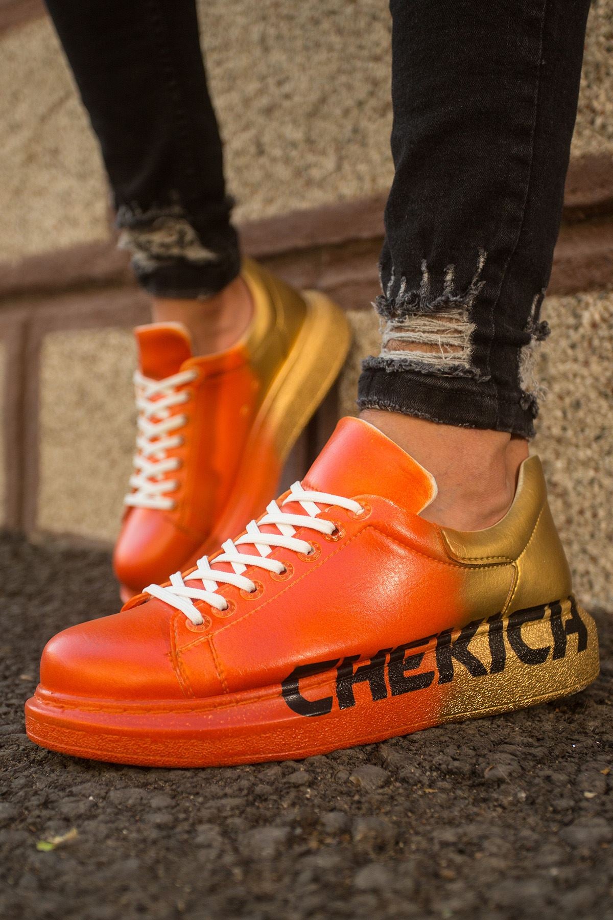 CH254 CBT Pittura Herren Sneaker 433 Orange / Gelb CHEKICH