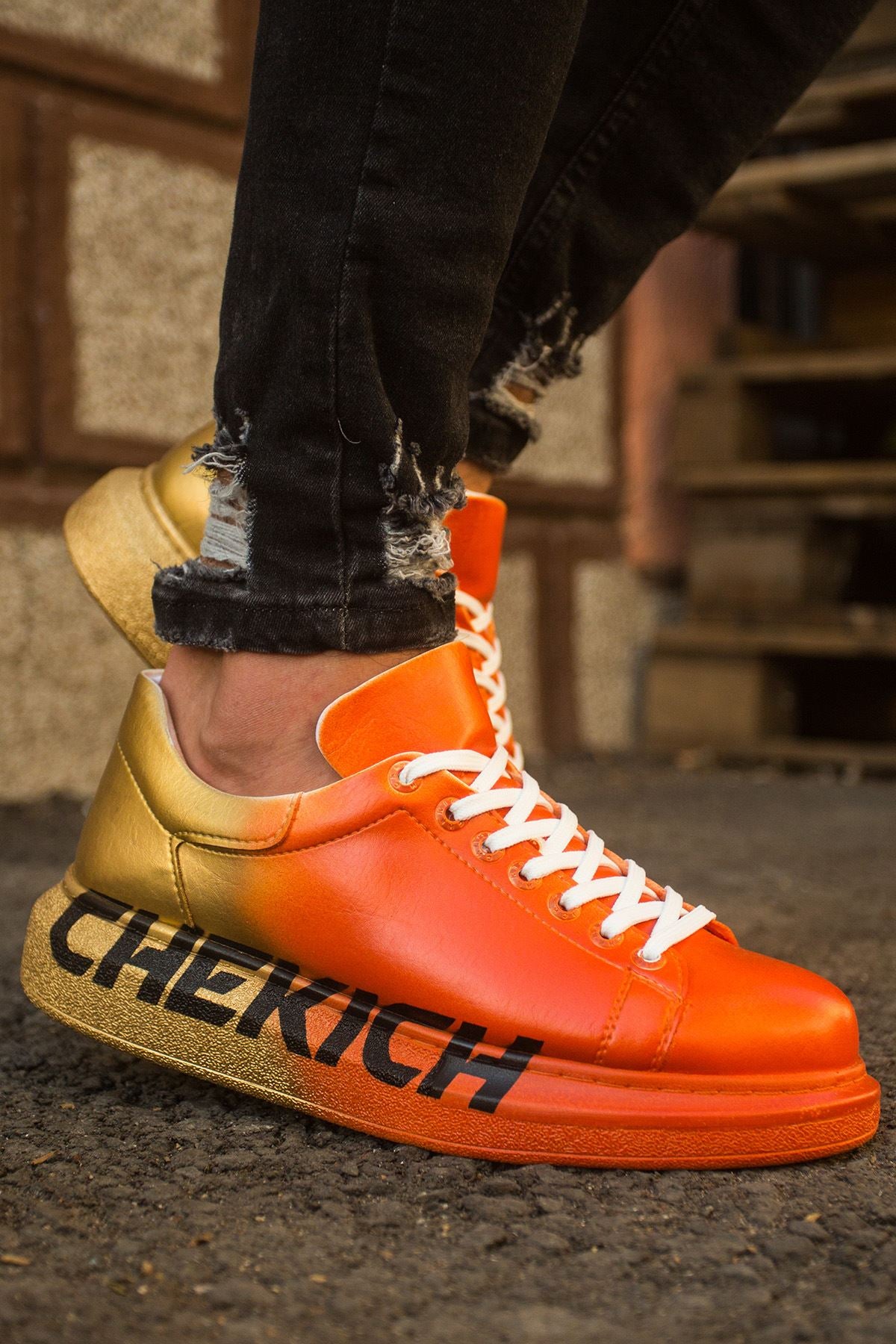 CH254 CBT Pittura Herren Sneaker 433 Orange / Gelb CHEKICH