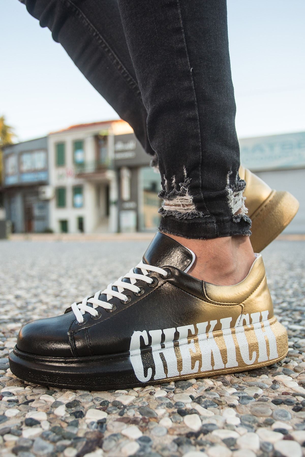 CH254 CBT Pittura Herren Sneaker 438 Schwarz / Gelb CHEKICH