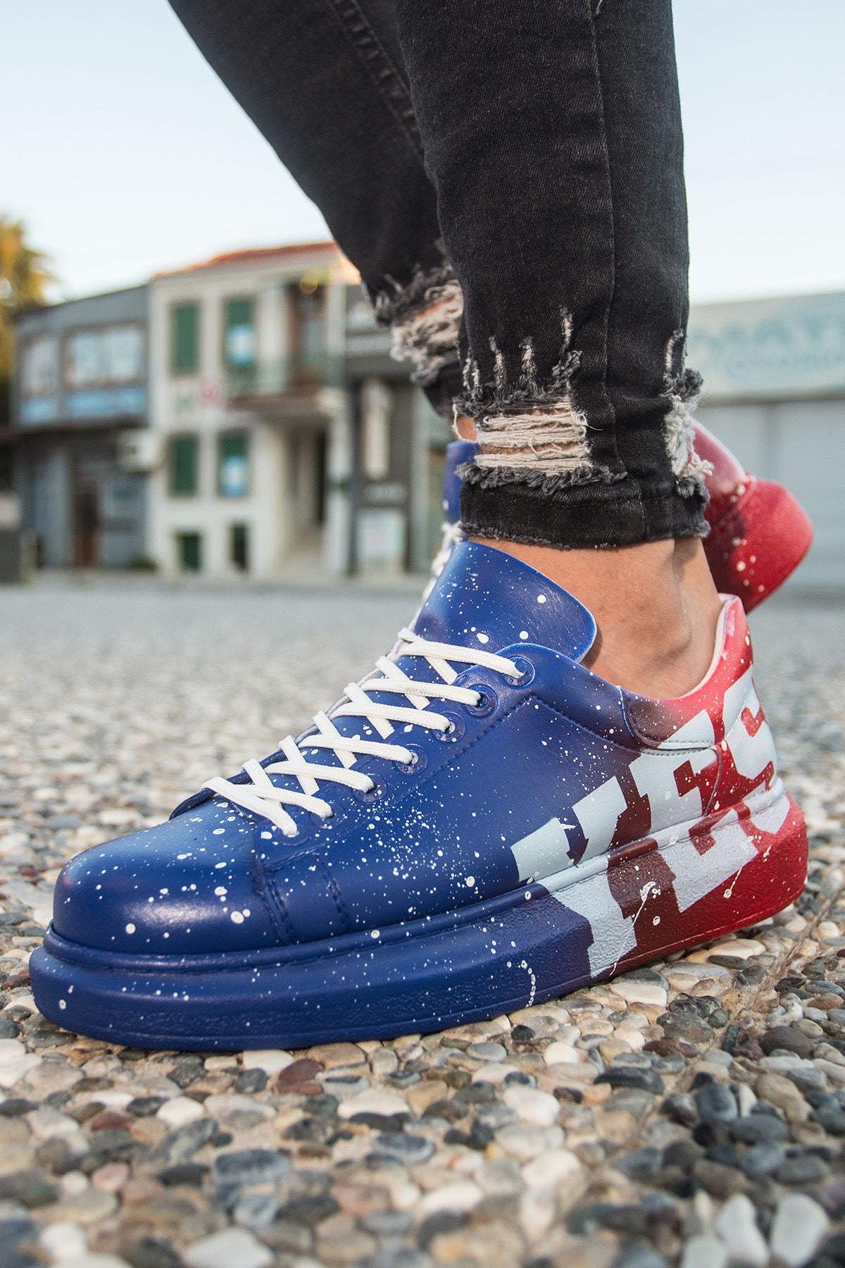 CH254 CBT Pittura Herren Sneaker 441 Blau / Rot JA