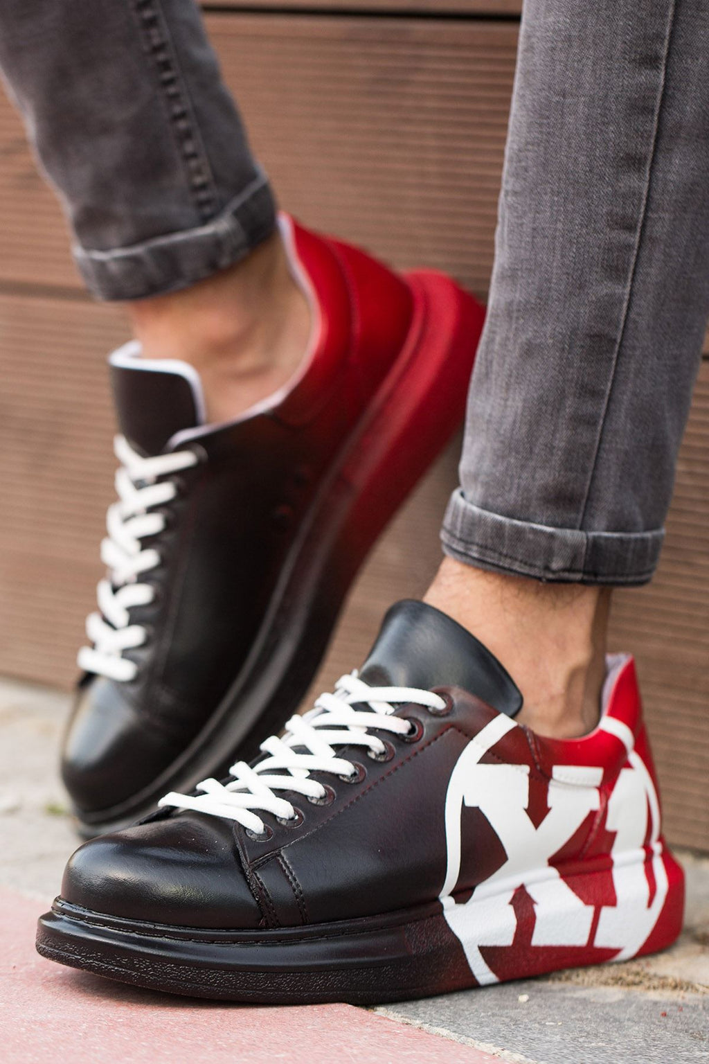 CH254 CBT Pittura Herren Sneaker 445 Schwarz / Rot X1