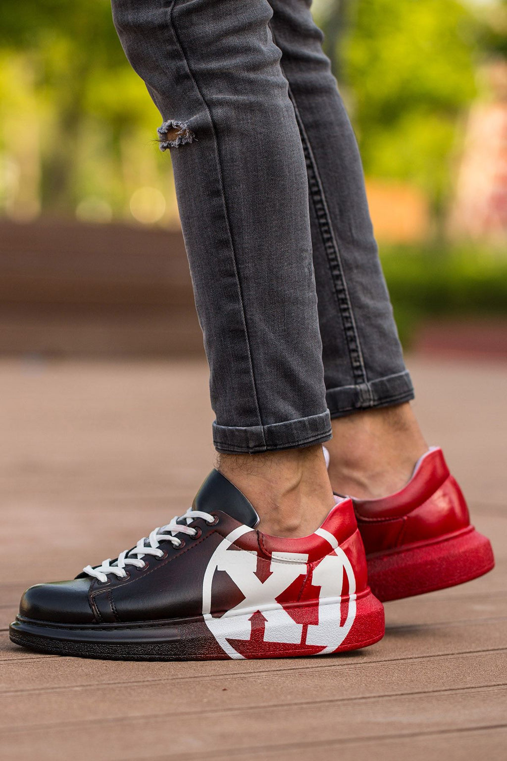 CH254 CBT Pittura Herren Sneaker 445 Schwarz / Rot X1
