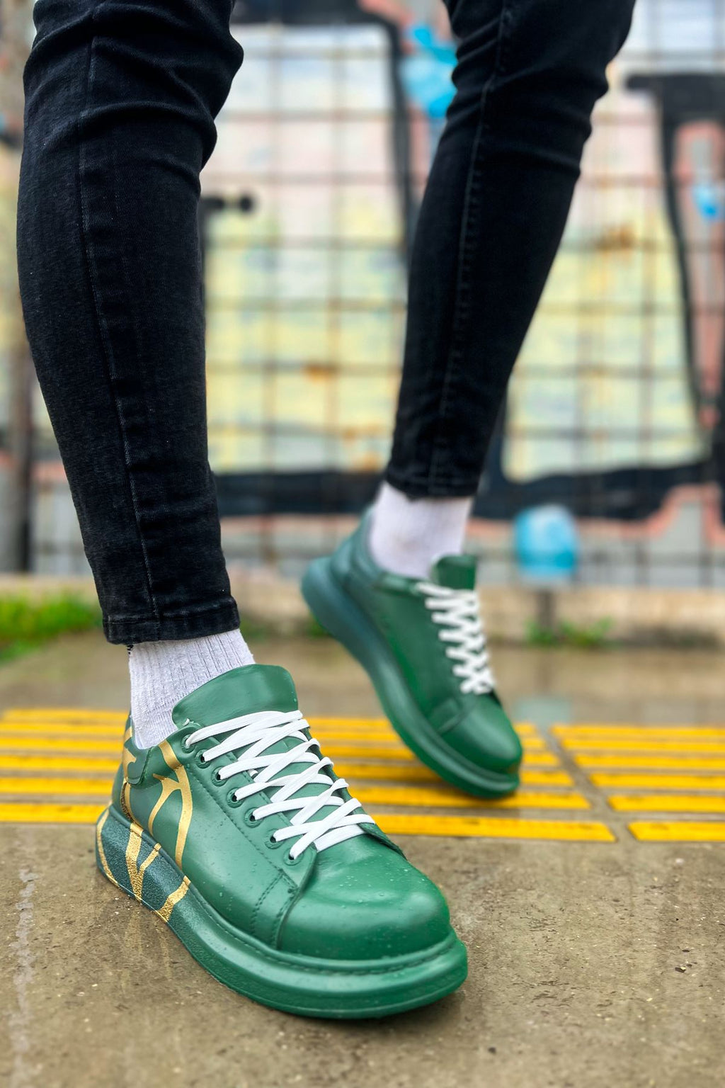 CH254 - CBT Pittura Men Sneaker 491 Green / Dark Green V