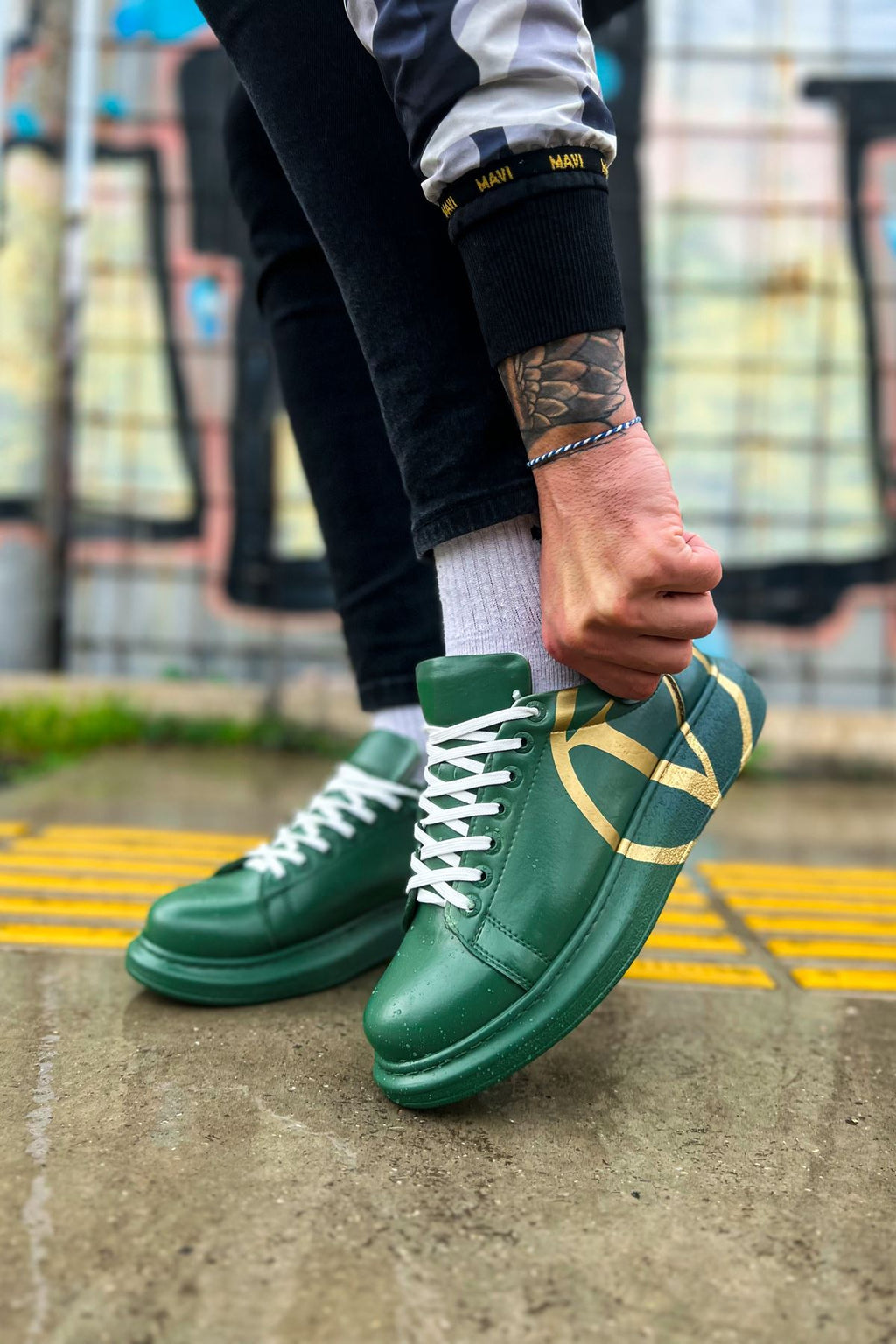 CH254 - CBT Pittura Men Sneaker 491 Green / Dark Green V