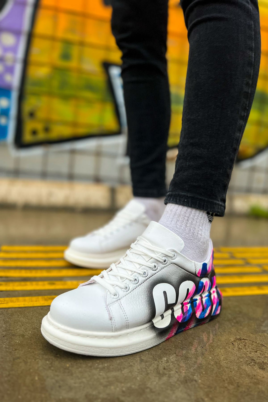 CH254 - CBT Pittura Men Sneaker 486 PEMBE / Blue COOL