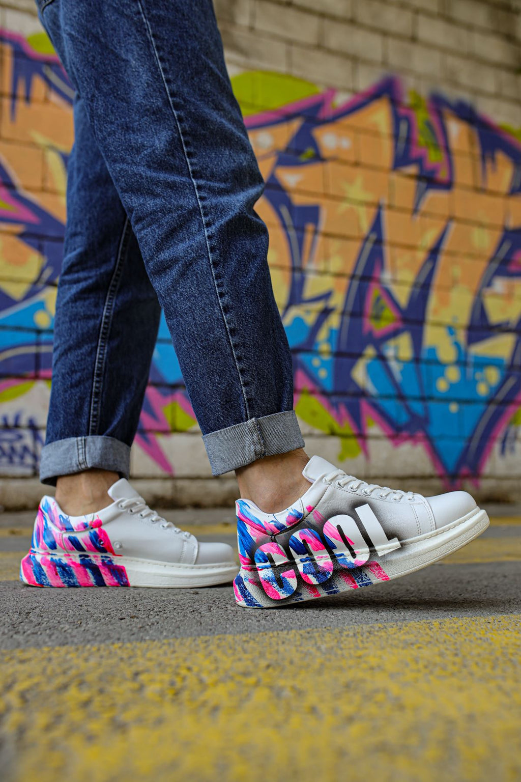 CH254 - CBT Pittura Men Sneaker 486 PEMBE / Blue COOL