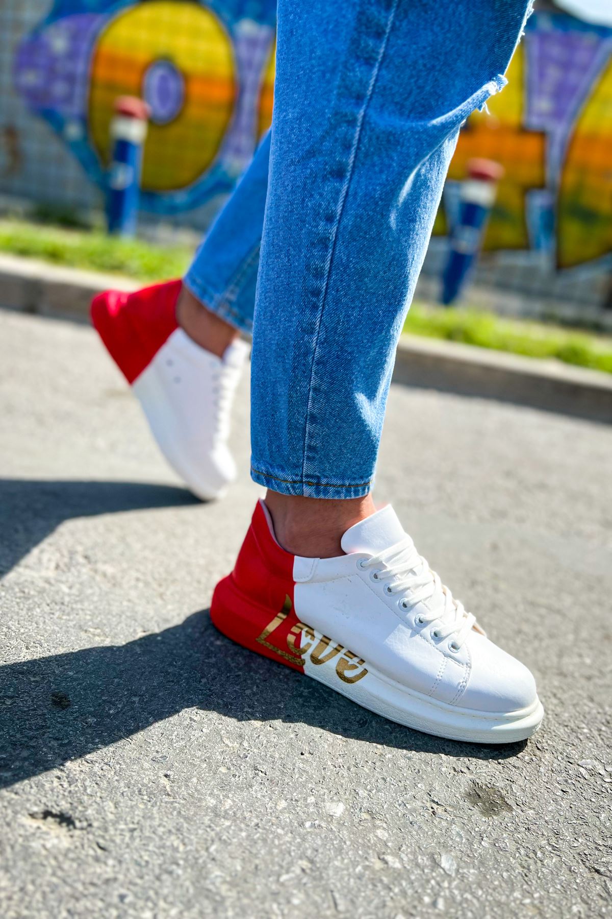 CH254 CBT Pittura Herren Sneaker 504 Weiß / Rot LOVE