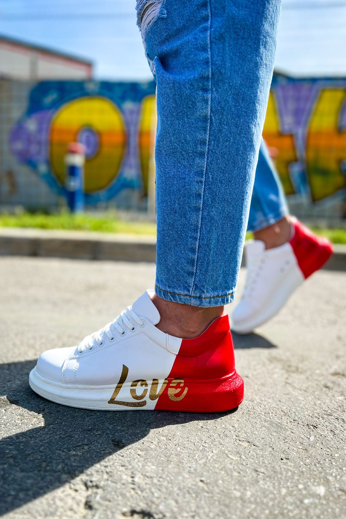 CH254 CBT Pittura Herren Sneaker 504 Weiß / Rot LOVE