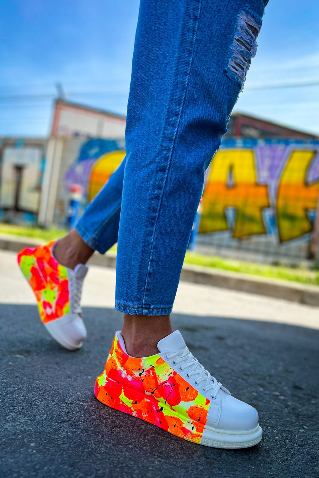 CH254 CBT Pittura Herren Sneaker 535 NEON Orange / Schwarz YAĞMUR