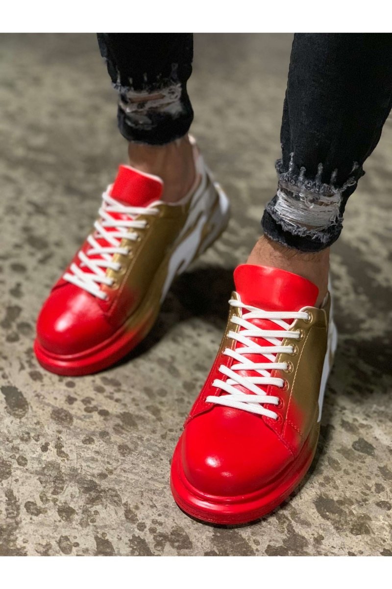 CH254 - CBT Pittura Men Sneaker 413 ALV Red / Gold - chekich.com