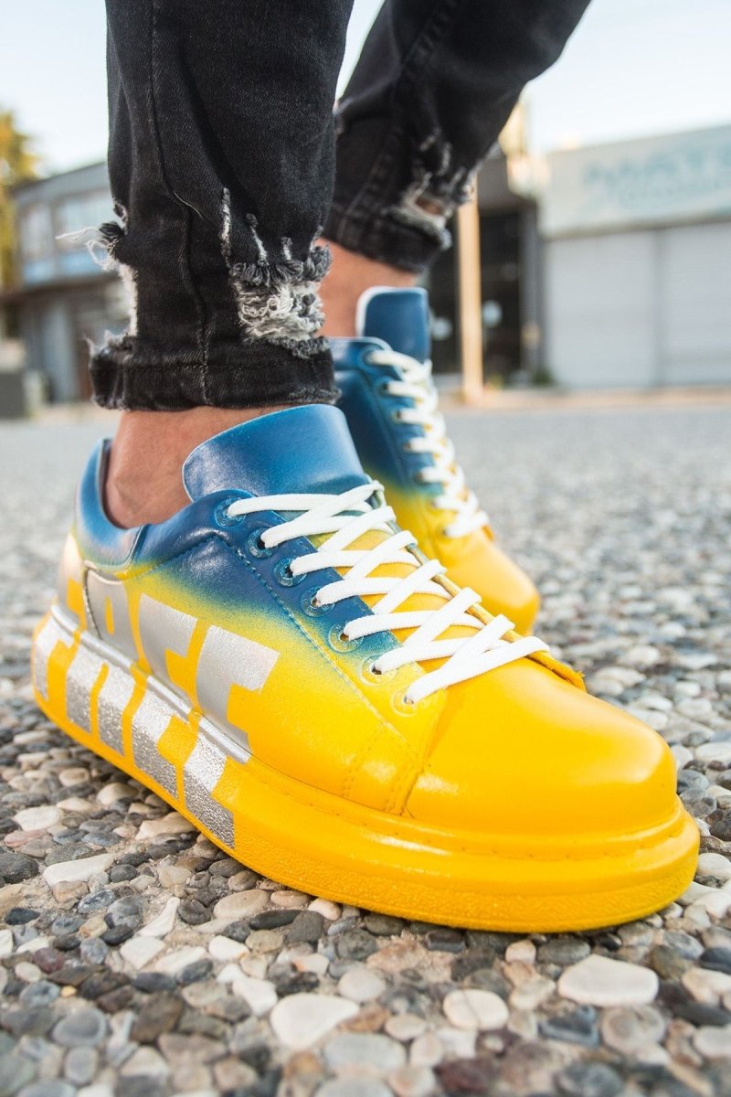 CH254 - CBT Pittura Men Sneaker 435 Yellow / Blue FREE - chekich.com