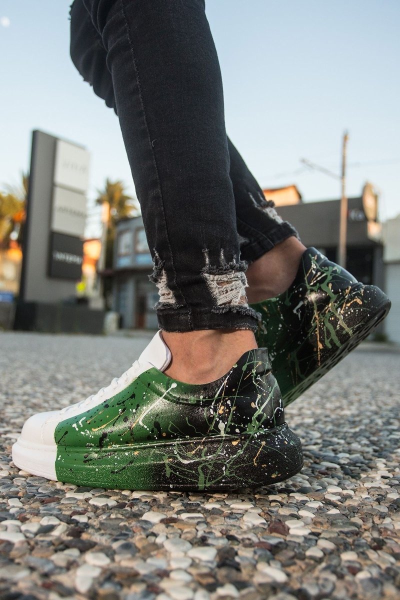 CH254 - CBT Pittura Men Sneaker 437 White / Green / Black - chekich.com