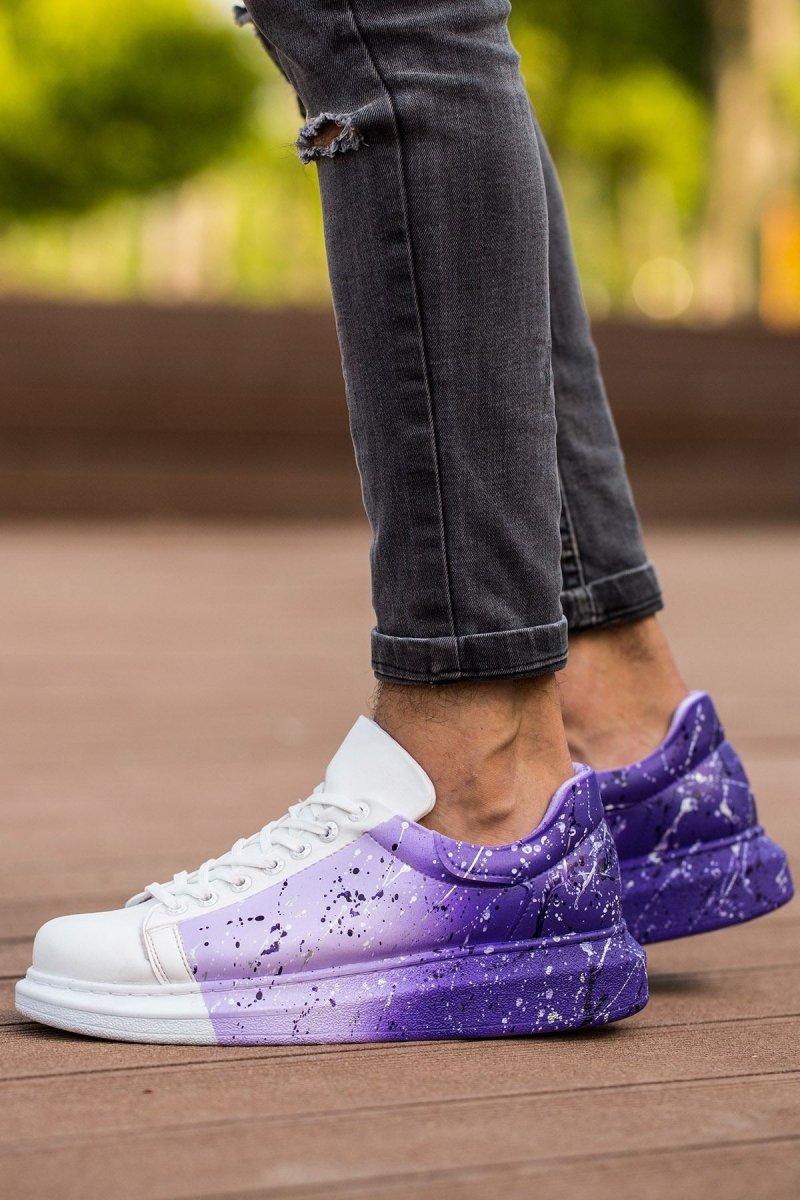 CH254 - CBT Pittura Men Sneaker 447 White / Purple - chekich.com