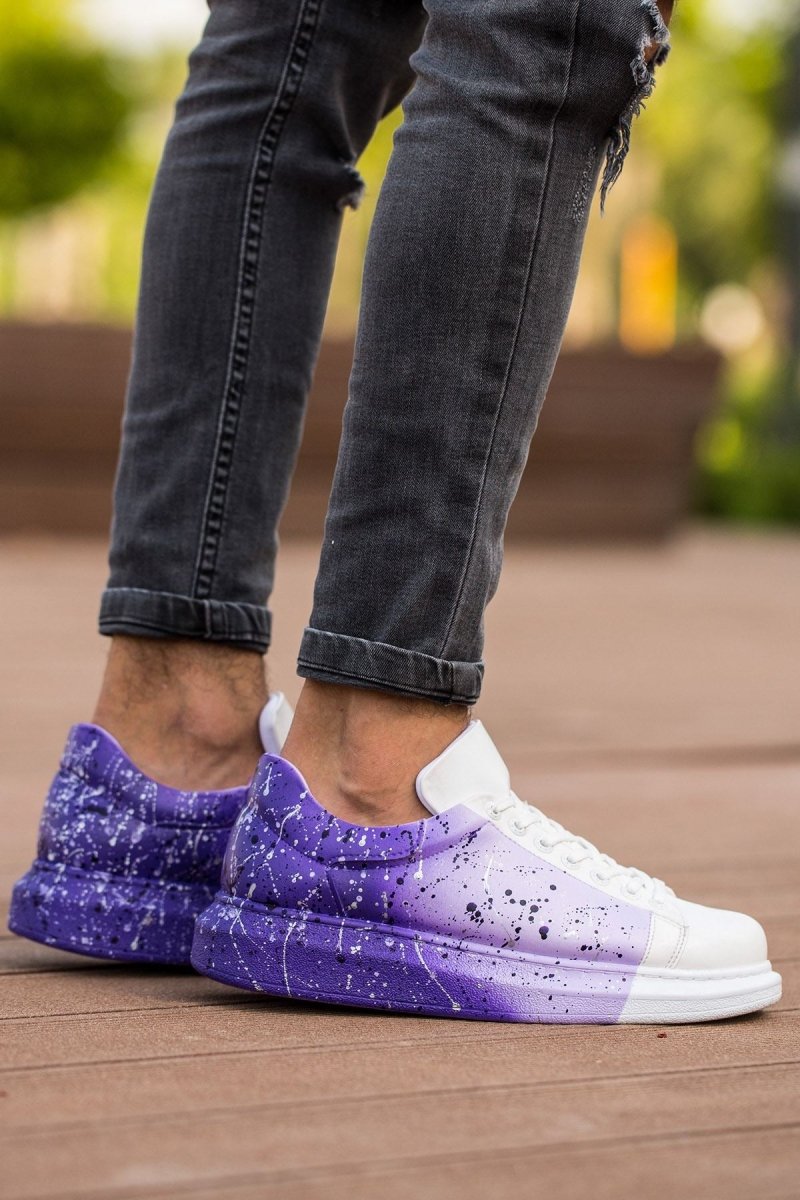 CH254 - CBT Pittura Men Sneaker 447 White / Purple - chekich.com
