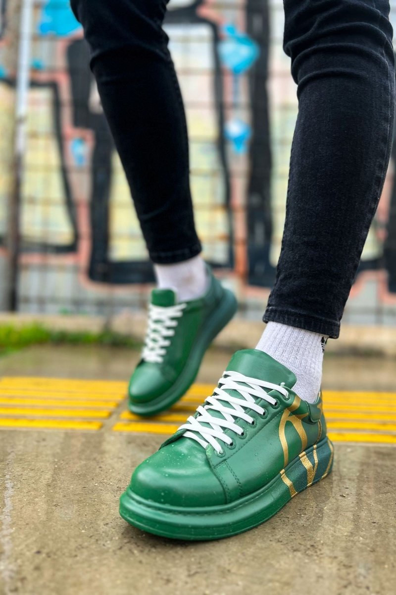 CH254 - CBT Pittura Men Sneaker 491 Green / Dark Green V - chekich.com