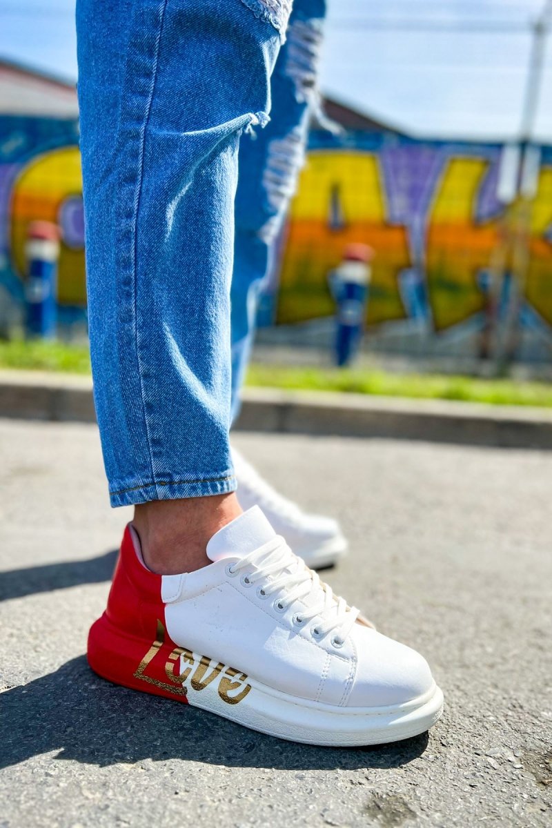 CH254 - CBT Pittura Men Sneaker 504 White / Red LOVE - chekich.com