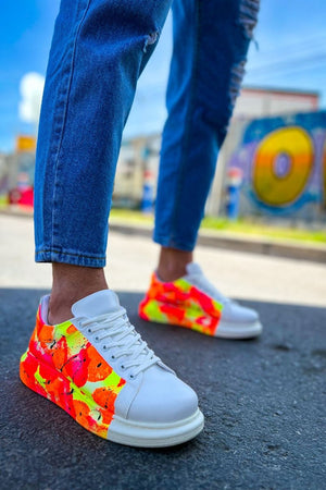 CH254 - CBT Pittura Men Sneaker 535 NEON Orange / Black YAĞMUR - chekich.com